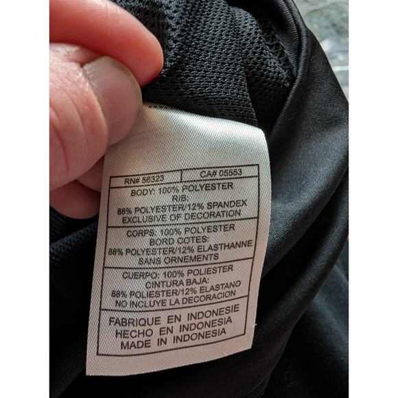 Nike Team Black Full Zip Jacket Sweater M White Stripe Logo Mock Neck Nike Fit - Picture 7 of 7